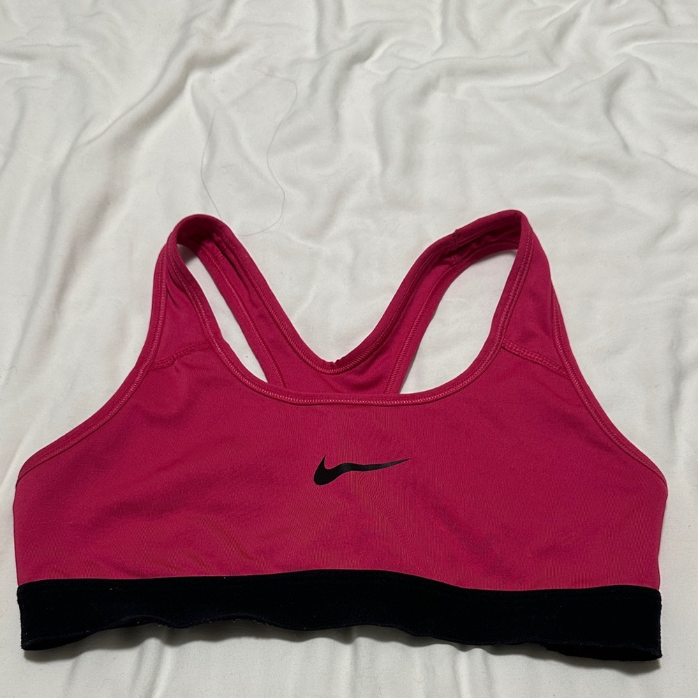 Nike Women's Fuchsia and Black Sports Bra